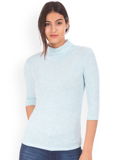 

Cherokee Women Blue Self Design Top