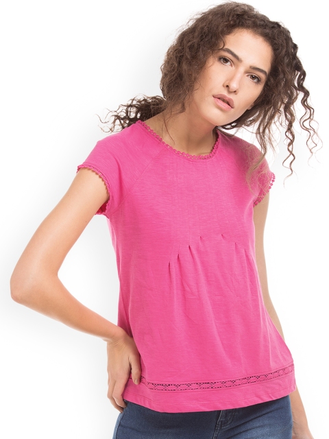 

Cherokee Women Pink Self Design A-Line Top