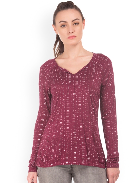 

Cherokee Women Maroon Printed A-Line Top