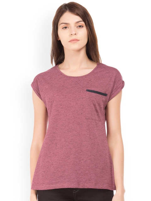 

Cherokee Women Maroon Self Design Top