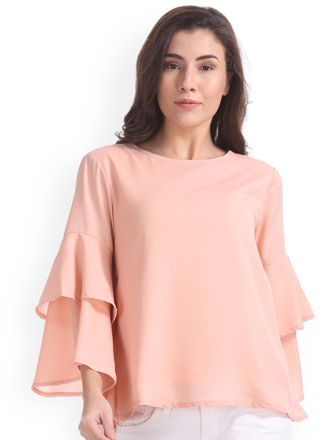 

ELLE Women Pink Solid A-Line Top