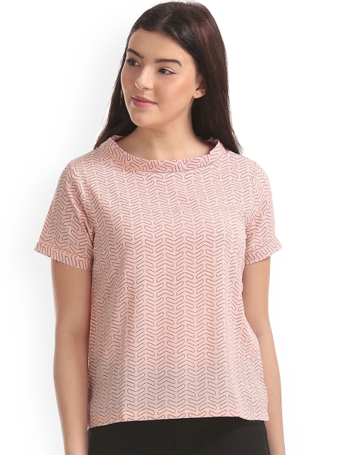 

ELLE Women Pink Printed A-Line Top