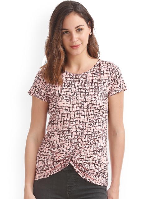 

ELLE Women Pink Checked Top