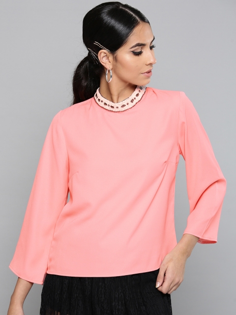 

Harpa Women Coral Pink Solid Top