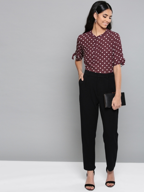 

Harpa Women Aubergine & White Printed Top, Purple