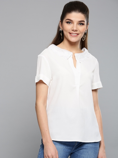 

Harpa Women White Solid Top