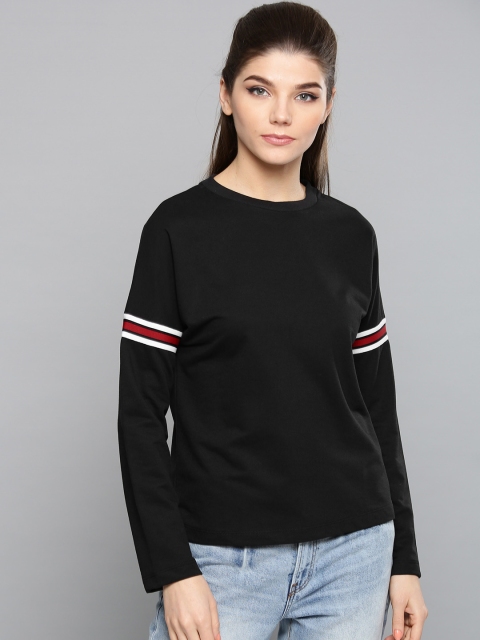 

Harpa Women Black Solid Sweatshirt