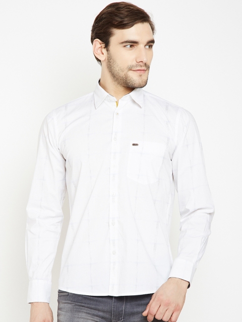 

Crimsoune Club Men White & White Slim Fit Solid Casual Shirt