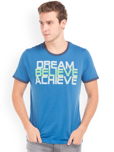

Colt Men Blue Printed Round Neck T-shirt