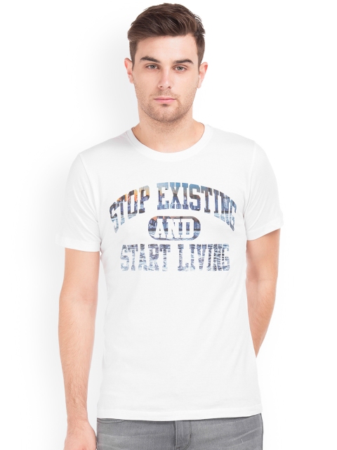 

Colt Men White Printed Round Neck T-shirt