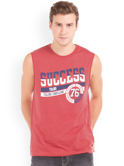 

Colt Men Red Printed Round Neck T-shirt