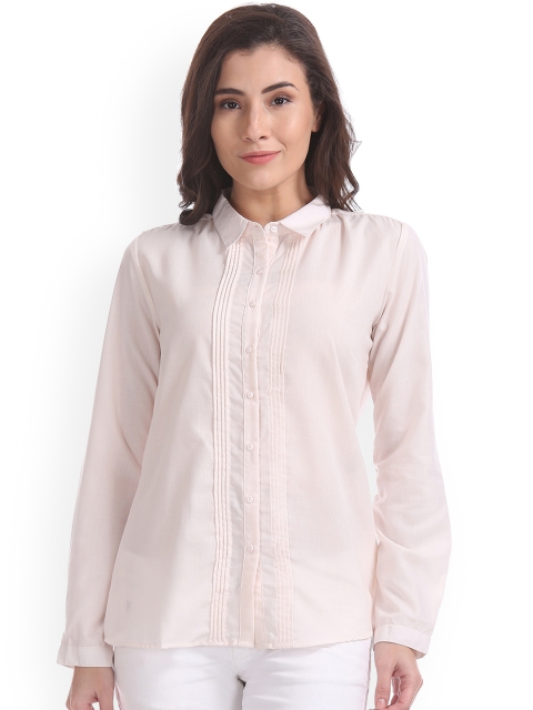 

Cherokee Women Beige Regular Fit Solid Casual Shirt