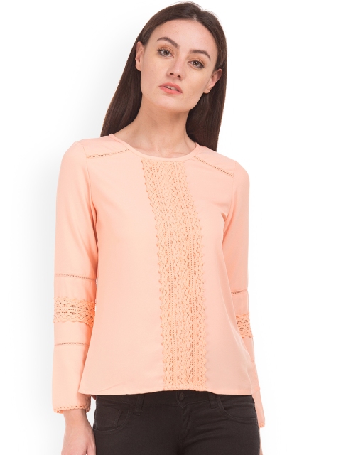 

Cherokee Women Peach-Coloured Self Design Top