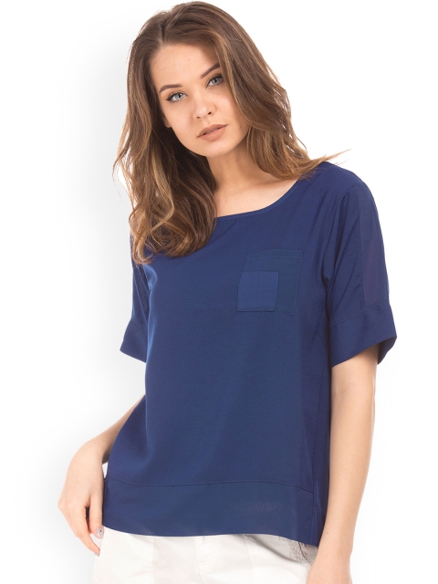 

Cherokee Women Blue Self Design Top