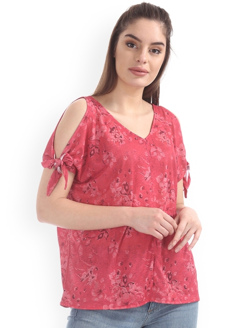

Cherokee Women Peach-Coloured Printed Top