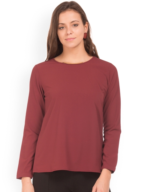 

Cherokee Women Maroon Solid Top