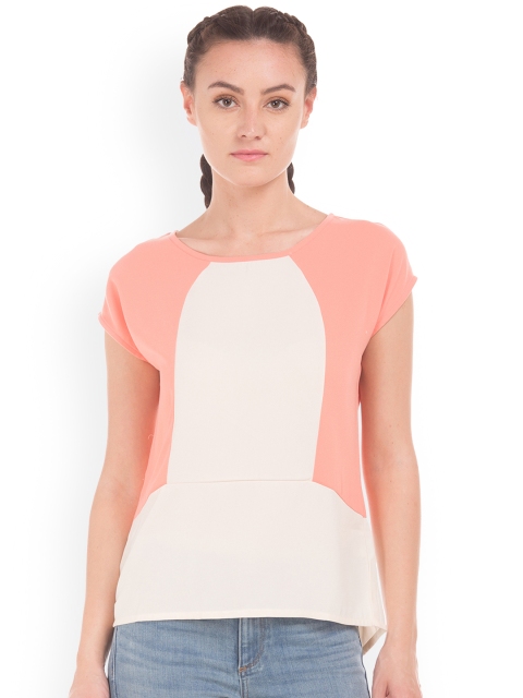 

Cherokee Women Off-White Colourblocked Top