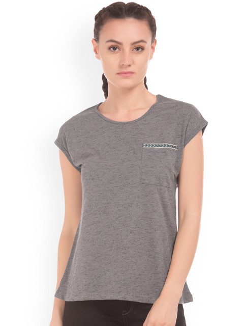 

Cherokee Women Grey Solid Top