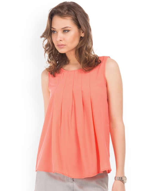 

Cherokee Women Coral Solid A-Line Top