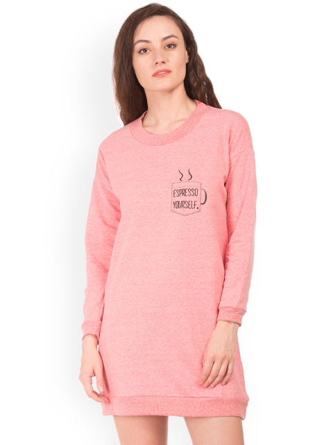 

Sugr Women Pink Printed Sweater Dress