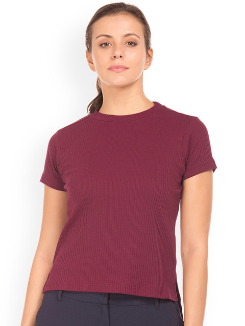 

Sugr Women Maroon Solid Top