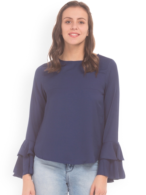 

Sugr Women Blue Solid A-Line Top