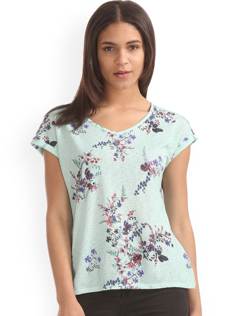 

Sugr Women Sea Green Printed Top