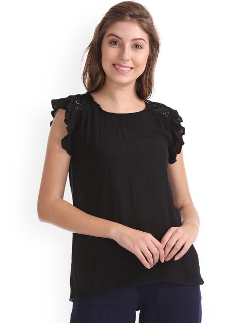 

Sugr Women Black Solid A-Line Top