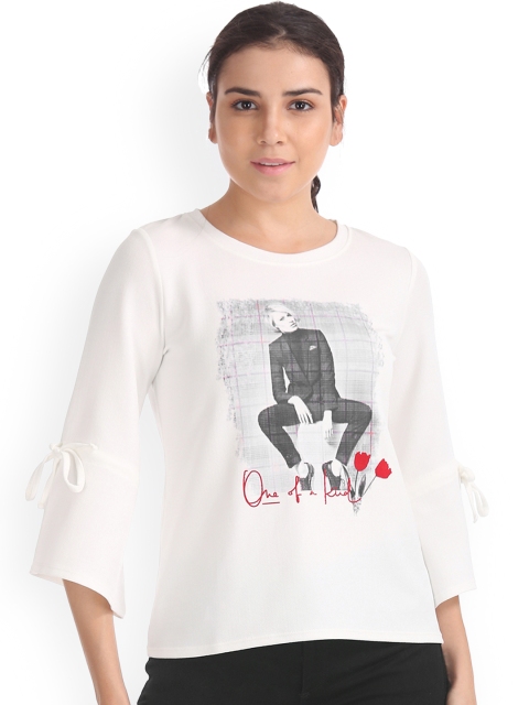 

Sugr Women Off-White Printed Top