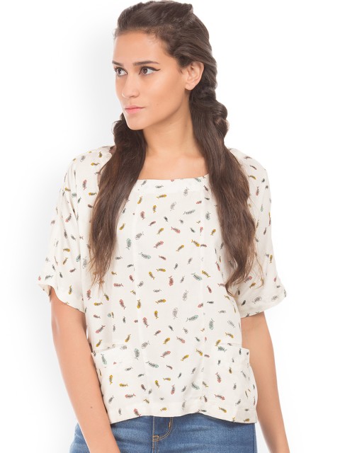 

Sugr Women Off-White Printed Top