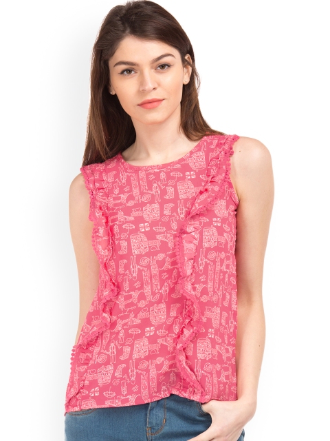 

Sugr Women Pink Printed Top