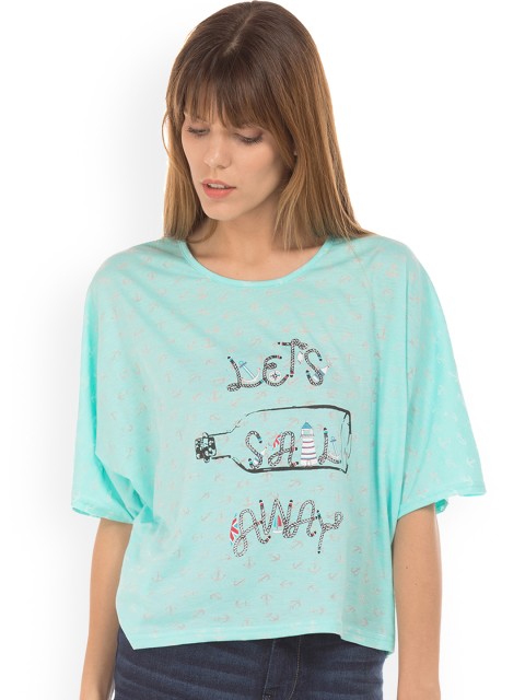 

Sugr Women Blue Printed Top