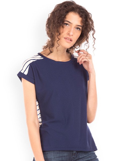

Sugr Women Blue Striped Top