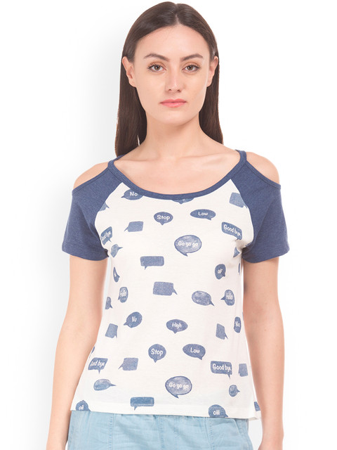 

Sugr Women Off-White Printed Top