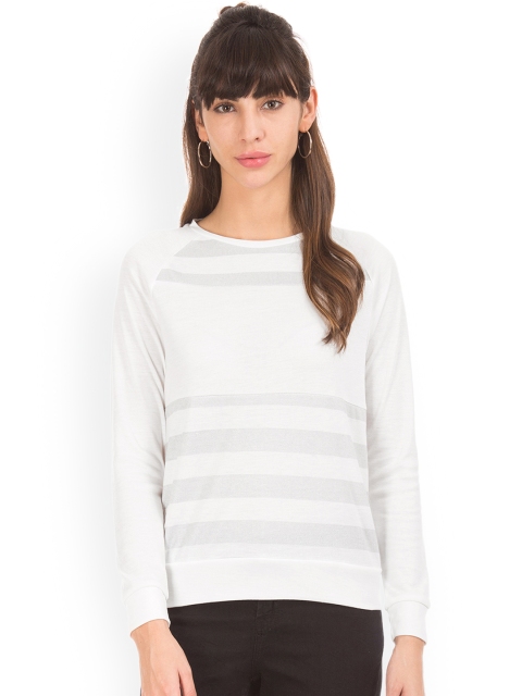 

Sugr Women White Self Design Top