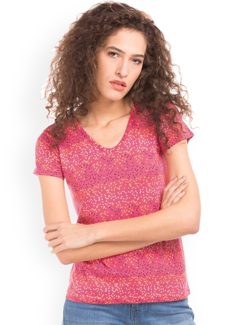 

Sugr Women Pink Printed Pure Cotton Top
