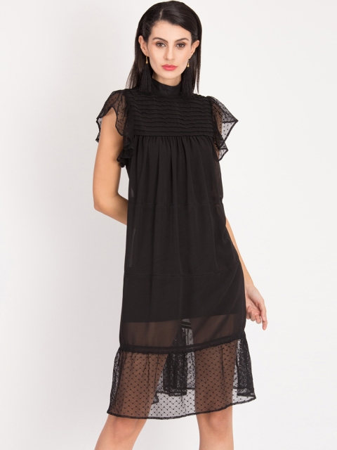 

Magzayra Women Black Solid A-Line Dress