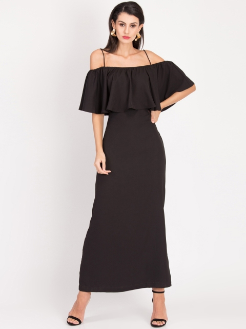 

Magzayra Women Black Solid Maxi Dress