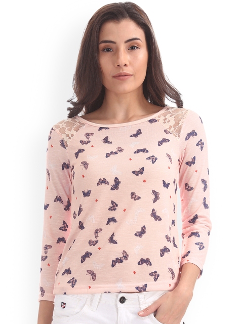 

Sugr Women Pink & Purple Printed Top