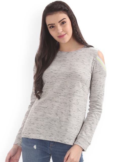 

Sugr Women Grey Melange Solid Top