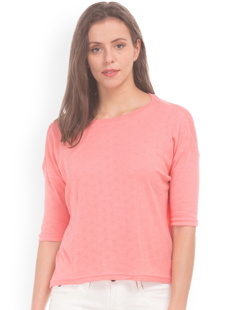 

Sugr Women Pink Self Design Top