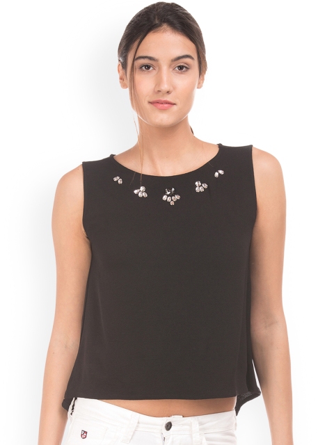 

Sugr Women Black Solid Styled Back Top