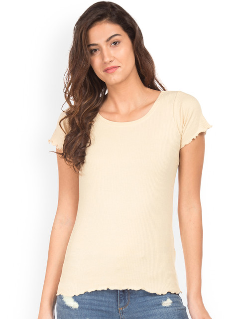 

Sugr Women Beige Striped Top