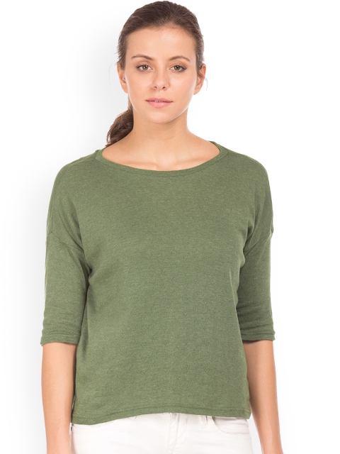 

Sugr Women Olive Green Solid Top