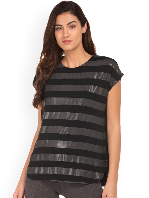 

Sugr Women Black & Grey Striped Top