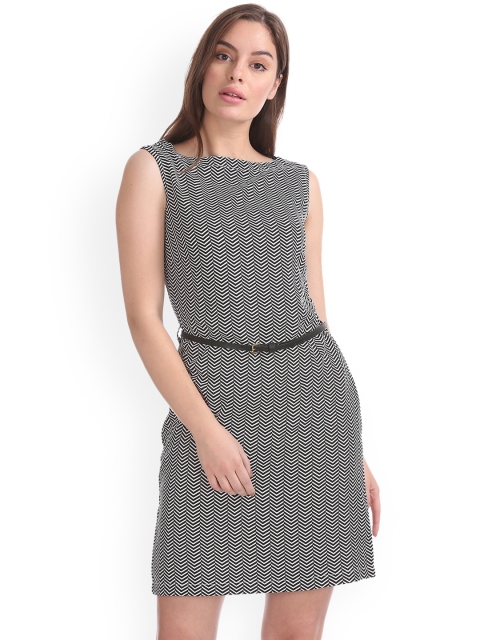 

ELLE Women Black Printed Sheath Dress