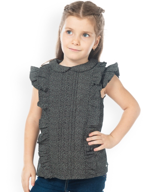 

Cherry Crumble Girls Grey Printed Top
