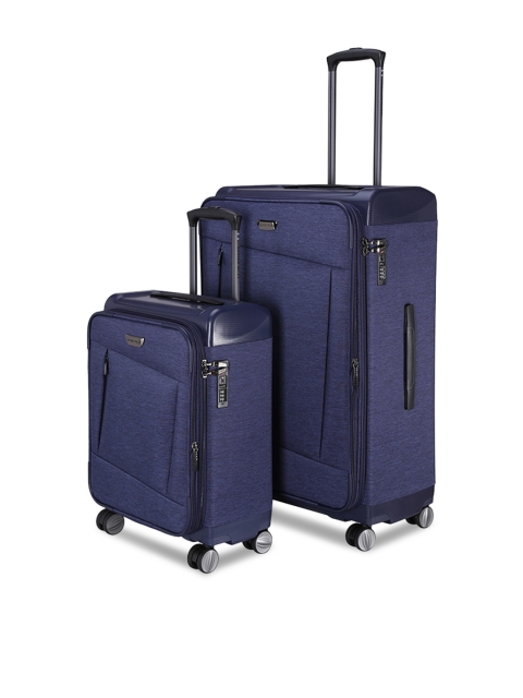 

Nasher Miles Set of 2 Navy Blue Trolley Suitcases