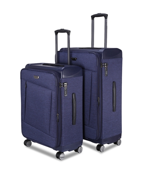 

Nasher Miles Unisex Blue Set of 2 Budapest Hard PP & Soft Melange Luggage Bags