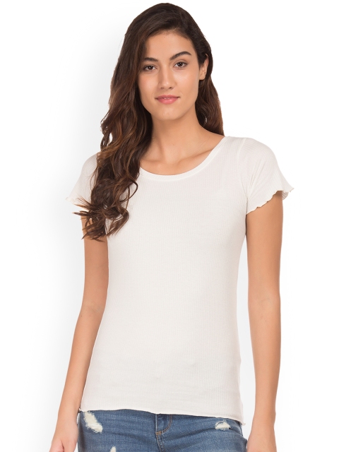 

Sugr Women Off-White Solid Top